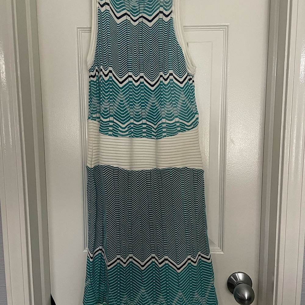 M by Missoni Blue and White Chevron Dress
